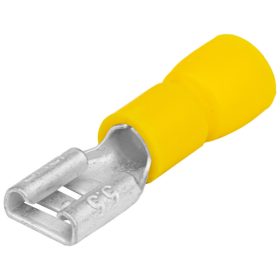   Szigetelt rátolható csatlakozó hüvely, sárgaréz, sárga - SCSH6
