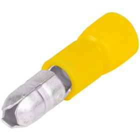   Szigetelt hengeres csatlakozó dugó, elektrolitréz, sárga - SH4