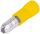 Szigetelt hengeres csatlakozó dugó, elektrolitréz, sárga - SH4