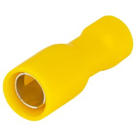   Szigetelt hengeres csatlakozó aljzat, elektrolitréz, sárga - SHA4