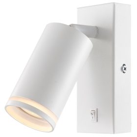   Oldalfali állítható spot lámpatest, fehér, kapcsolóval - SPGU10LFW