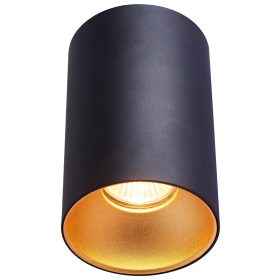   Mennyezeti spot lámpatest, hengeres, fekete, arany reflektor - SPGU10MGB