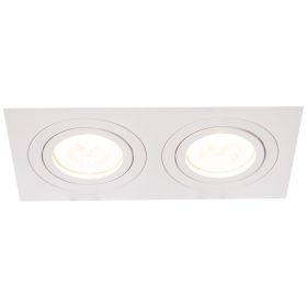   Süllyesztett spot lámpatest, négyzetes, dönthető, fehér - SPND2W