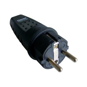 Csatlakozó dugó, védőérintkezővel, gumi - TICS-012G