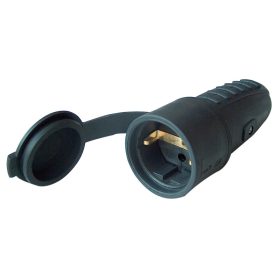   Csatlakozóaljzat oldalsó védőérintkezővel, gumi - TICS-212G