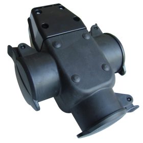   Csatlakozóaljzat csapos védőérintkezővel, hármas, gumi - TICS-A4F