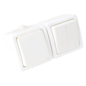   Falon kívüli 2-áramkörös kapcsoló+csatlakozóaljzat - TR-PH09