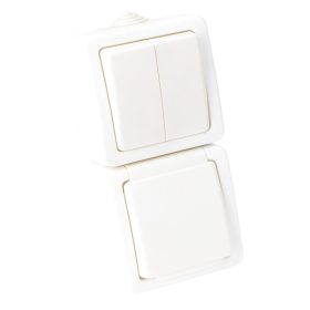   Falon kívüli 2-áramkörös kapcsoló+csatl.aljzat, függőleges - TR-PH09V