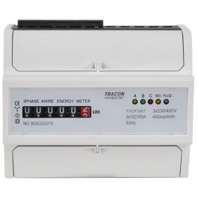   Elektromech. fogyasztásmérő, közvetlen, 3 fázisú, 7 modul - TVOF3M7